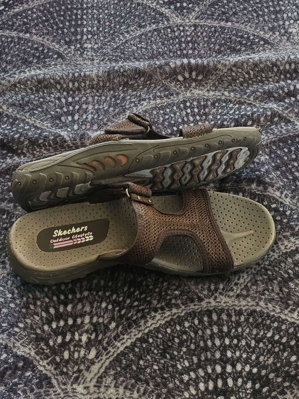 Skechers Brown Adjustable Slide Sandals Size 7.0 - Picture 4 of 5